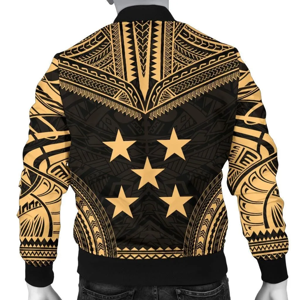 Gambier Islands Polynesian Chief Men's Bomber Jacket - Gold Version - Bn10