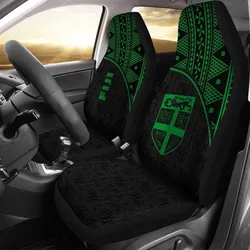 Fiji Tapa Car Seat Covers - Green Curve