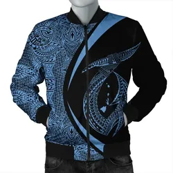 FamilyGater Jacket - Hawaii Fish Hook Polynesian Bomber Jacket - Circle Style Pastel - AH - J4R