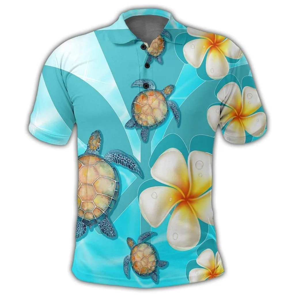 Hawaii Turtle Plumeria Kanaka Ocean Polo Shirt - AH