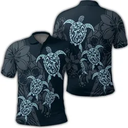 Alohawaii Shirt - Hawaiian Hibiscus Plumeria Sea Turtle Polynesian Polo Shirt - AH - JR