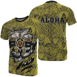 Hibiscus Polynesian Blue Hawaii Turtle T-Shirt