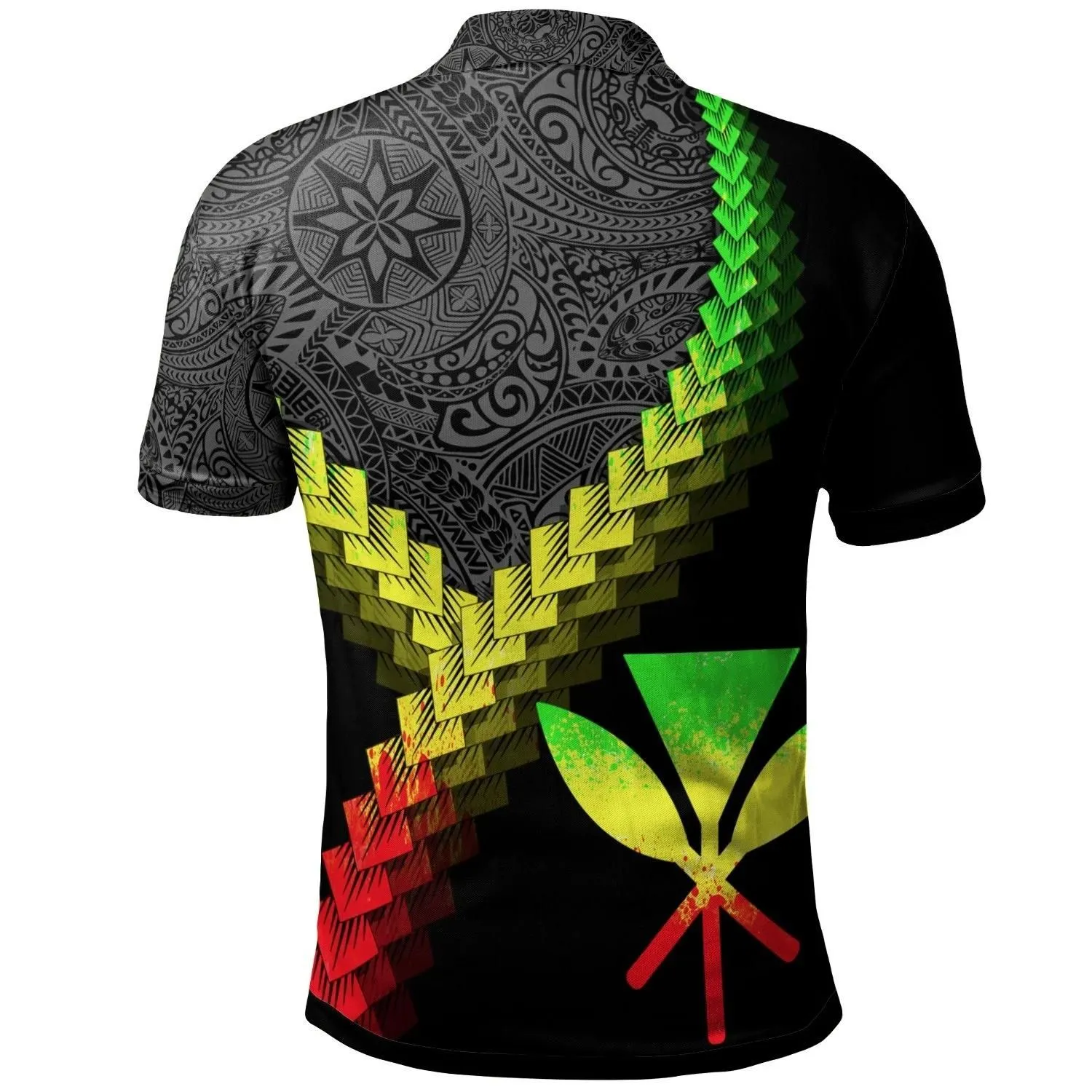 Hawaii Kanaka Maoli Polo Shirt - Hawaii Kanaka Maoli Coat Of Arms With Polynesian Tattoo Reggae - BN22