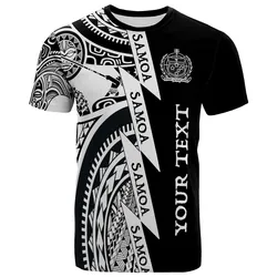 (Custom Personalised Text) Samoa Premium T-Shirt - Samoa Coat Of Arms Polynesian Tattoo White New