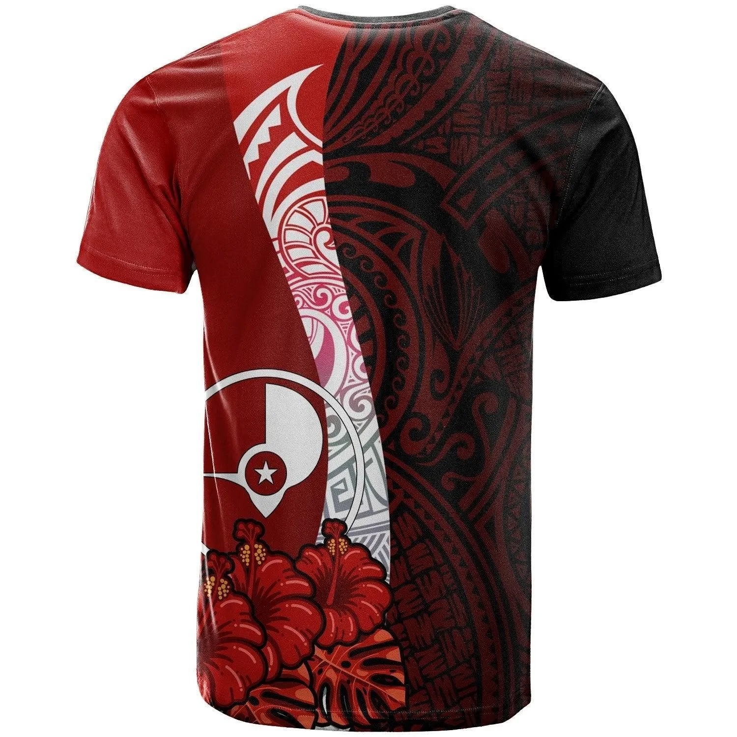 Yap Micronesia T shirt - Coat Of Arm With Hibiscus
