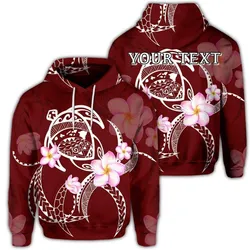 (Personalised) Hawaiian Map Plumeria Turtle Swim Polynesian Hoodie