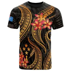 Kosrae Micronesian T Shirt - Gold Plumeria
