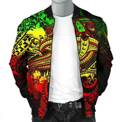 Alohawaii Jacket - Bomber Jacket Papua New Guinea - Reggae Shark Polynesian Tattoo - BN18