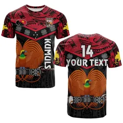 Custom Text And Number Papua New Guinea Rugby T Shirt PNG Kumuls Bird Of Paradise Black LT14