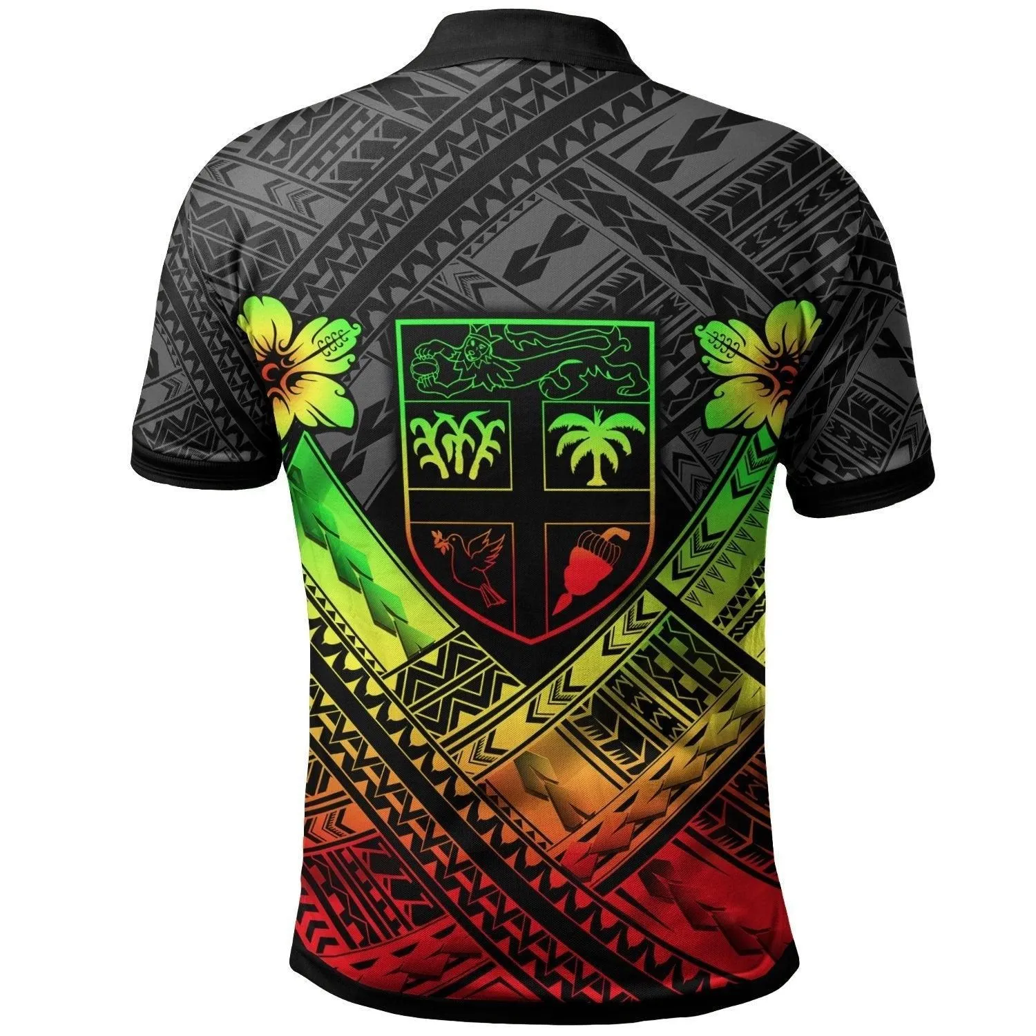 Fiji Polynesian Personalised Polo Shirts - Fiji Reggae Seal Camisole Hibiscus Style