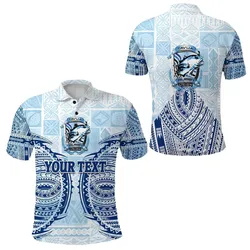 Alohawaii Shirt - Polo Shirt (Custom Personalised) Fiji Tavua Rugby Tapa Polynesian Blue A7