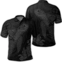 Hawaiian Hibiscus Memory Turtle Polynesian Polo Shirt Gray - AH