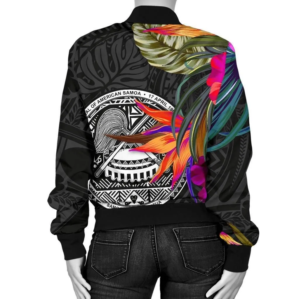 Alohawaii Jacket - Bomber Jacket American Samoa - Polynesian Hibiscus Pattern - BN39