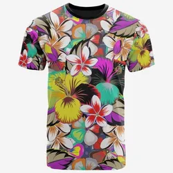 Polynesian T-shirt - Hibiscus and Plumeria Patterns