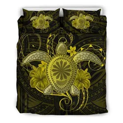 Hawaii Turtle Hibiscus Polynesian Bedding Set - Full Style - Yellow