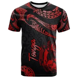 Tonga Polynesian T-Shirt - Poly Tattoo Red Version