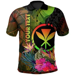 Polynesian Hawaii Kanaka Maoli Polynesian Personalised Polo -  Hibiscus and Banana Leaves - BN15