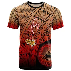American Samoa Polynesian T-Shirt - Plumeria Tattoo Tribal