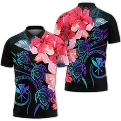 Hawaii Turtle Polynesian Tropical Polo Shirt - Cora Style