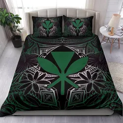 Polynesian Hawaii Green Hibiscus Coat Of Arms Bn Bedding Set Camli Nqf