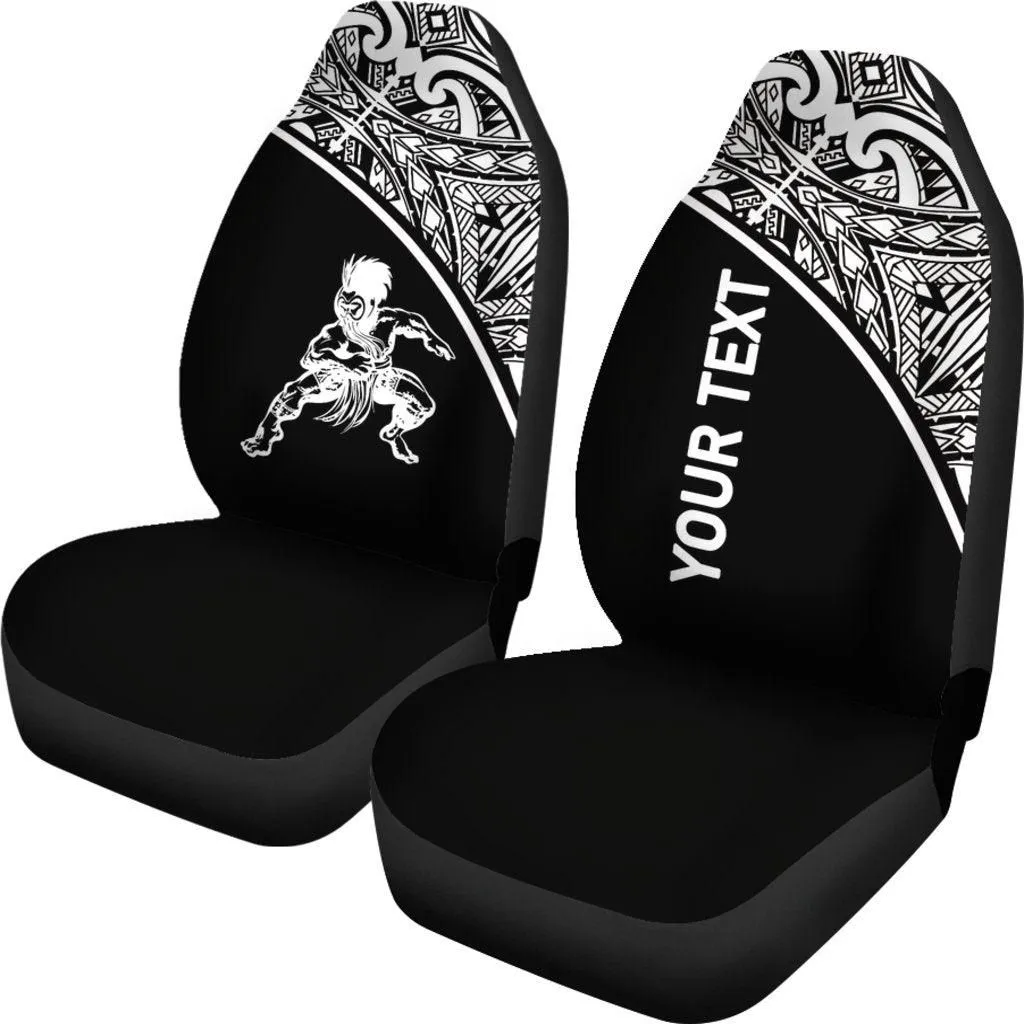 Hawaii Custom Personalised Car Seat Covers - Polynesian Warriors White Curve