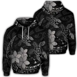 Hawaiian Polynesian Turtle Plumeria Hoodie - Pog Style Gray