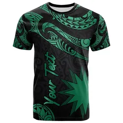 Nauru Polynesian Custom Personalised T shirt - Poly Tattoo Green Version
