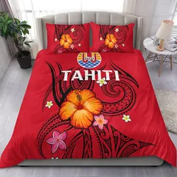 French Polynesia Bedding Set - Hibiscus With Tribal - LT12