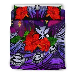 FamilyGater Bedding Set - Cover and Pillow Cases Kanaka Maoli (Hawaiian) - Polynesian Turtle And Hibiscus Purple A24