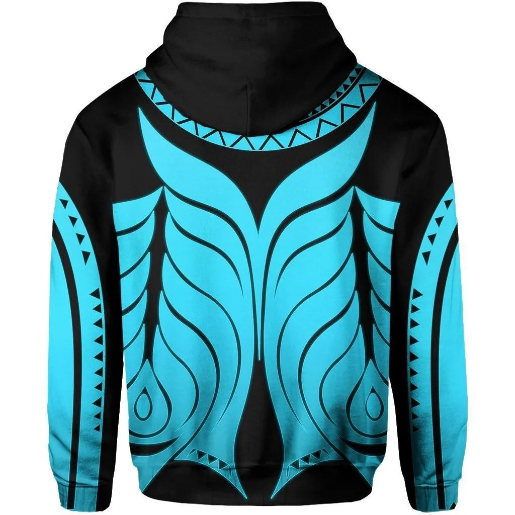 Yap Tribal Tattoo All Over Hoodie Blue