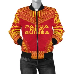 Papua New Guinea Flag Polynesian Chief Women'S Bomber Jacket - Bn10