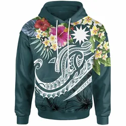 Nauru Polynesian Summer Plumeria Turquoise Unique 3D Printed Sublimation Hoodie Hooded Sweatshirt Comfy Soft And Warm For Men Women S to 5XL CTC16012406