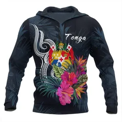 Tonga Polynesian Hoodie - Tropical Flower