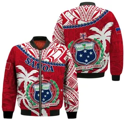 Samoa Bomber Jacket Samoan Coat Of Arms With Coconut Red Style LT14