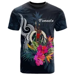 Vanuatu Polynesian T shirt - Tropical Flower
