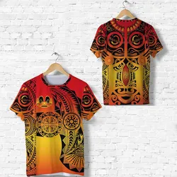 Marquesas Islands T Shirt Marquesan Tattoo Original Style - Gradient Red LT8