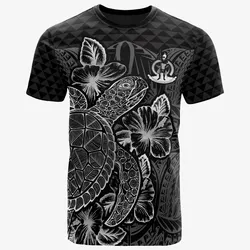 Alohawaii T-Shirt - Tee Vanuatu Polynesian - Turtle Hibiscus Black - BN39
