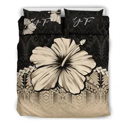 FamilyGater Bedding Set - Cover and Pillow Cases (Custom) Polynesian Hibiscus Personal Signature A02