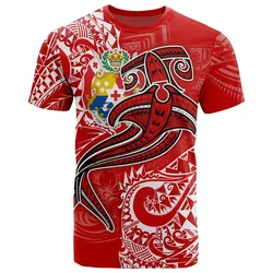 Tonga T-shirt - Red Shark Polynesian Tattoo - BN18