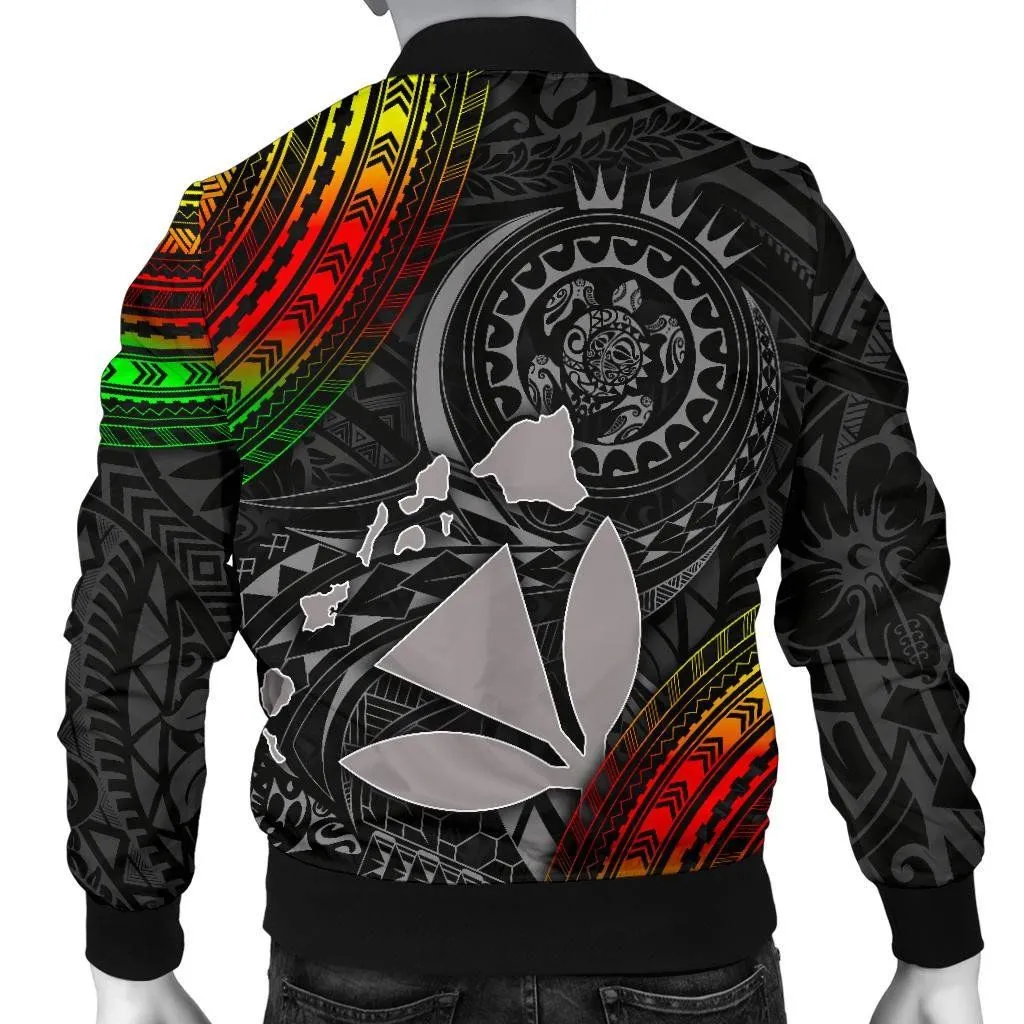 Polynesian Hawaii Men's Bomber Jacket - Kanaka Maoli Hawaiian Map - BN18