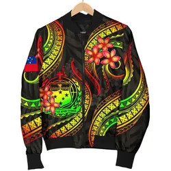 Samoa Polynesian Men Bomber Jacket - Reggae Plumeria