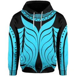 Yap Tribal Tattoo All Over Hoodie Blue