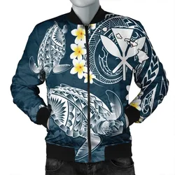 Hawaii Turtle Plumerian Polynesian Bomber Jacket - Sease Style