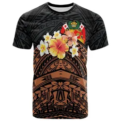 Tonga Custom Personalised T shirt - Tribal Pattern Hibiscus