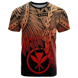Hawaii Polynesian T Shirt - Tribal Wave Tattoo Red Ver 2