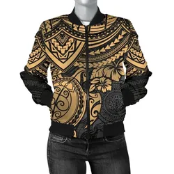 Polynesian Bomber Jacket (Women) - Polynesian Golden Turtle - BN15
