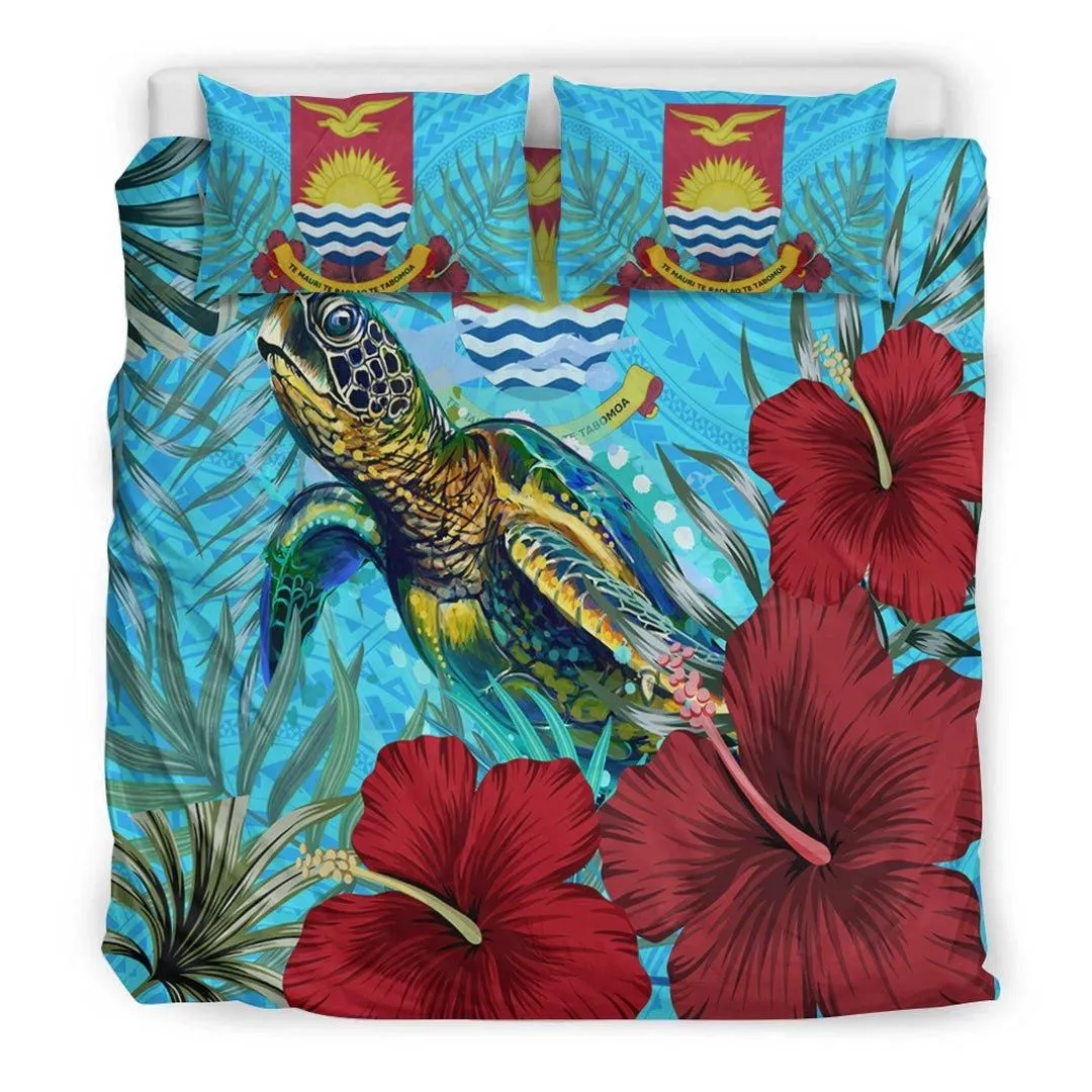 Alohawaii Bedding Set - Kiribati Turtle Hibiscus Ocean Bedding Set A95