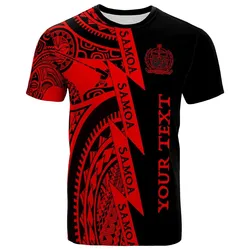 (Custom Personalised Text) Samoa Premium T Shirt - Samoa Coat Of Arms Polynesian Tattoo Red New