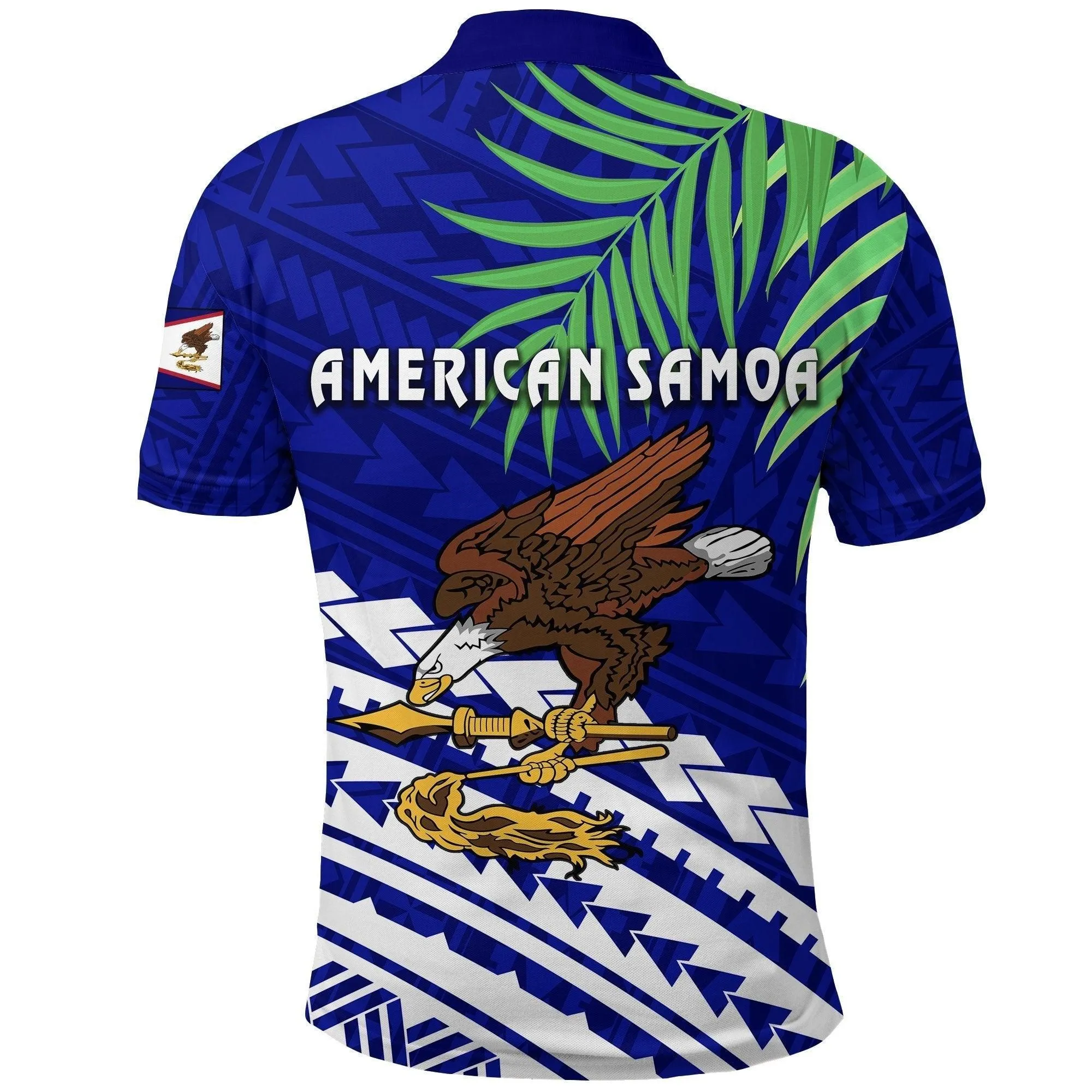 (Custom Personalised) American Samoa Rugby Polo Shirt Coconut Leaves Coconut - Talavalu