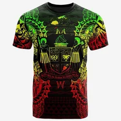 Fiji All T-Shirt - Fiji Coat Of Arms Map Polynesian Tattoo Reggae